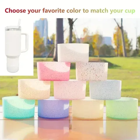 glitter silicone cup sleeve