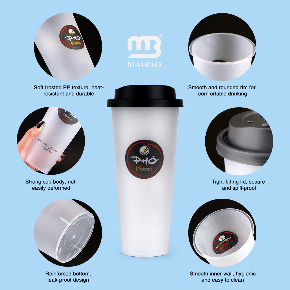 Coffee Bubble Tea Plastic Cup 16oz 22oz pp 3