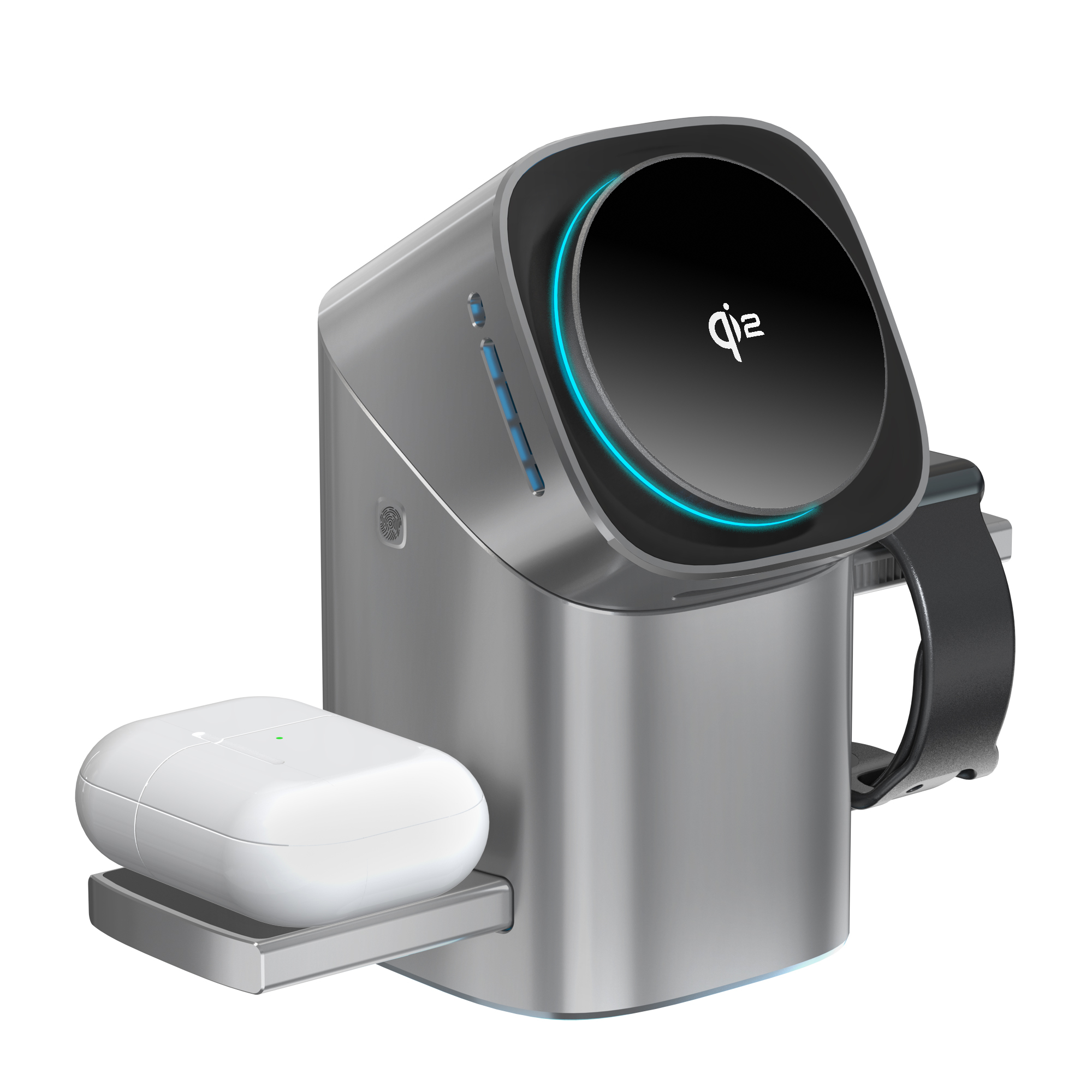 3-in-1 Qi2 Wireless Charging Station With Fan 4