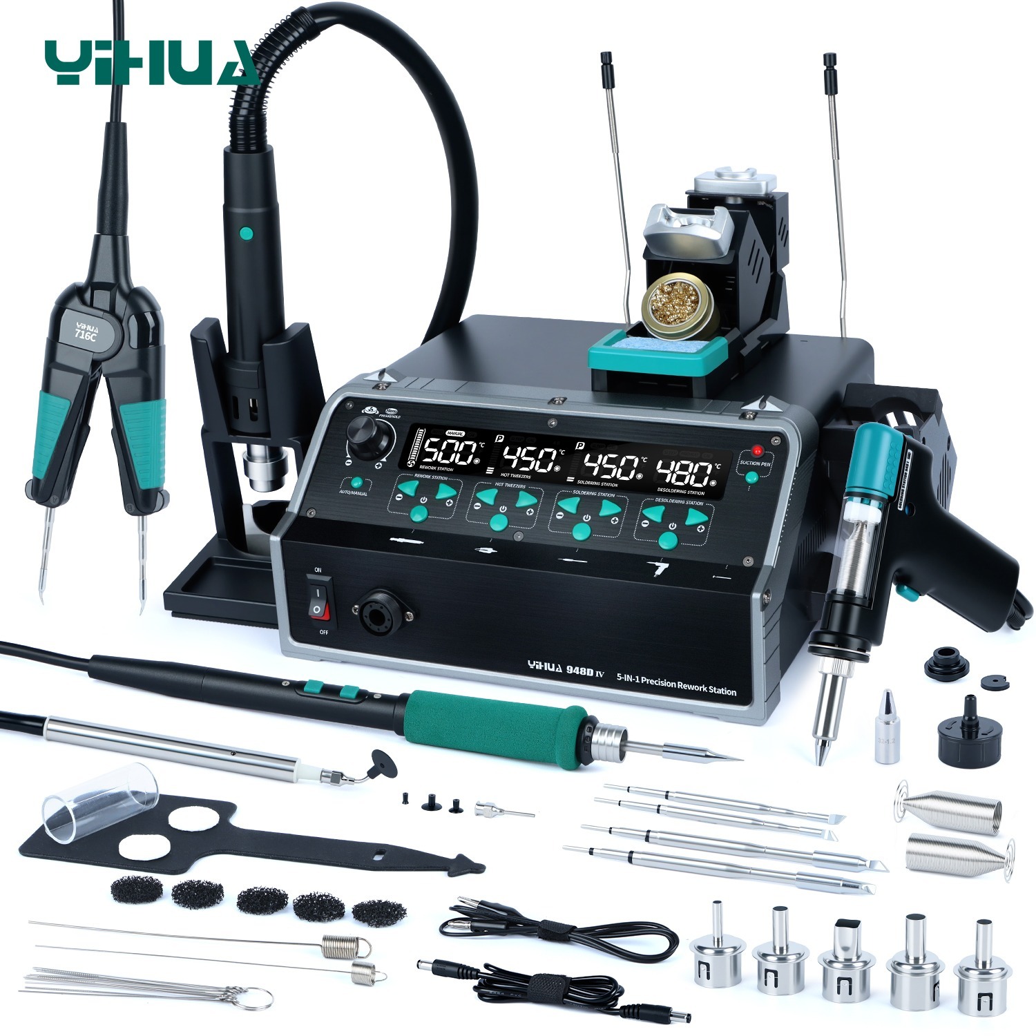 5-in-1 Soldering and Hot Air Station
