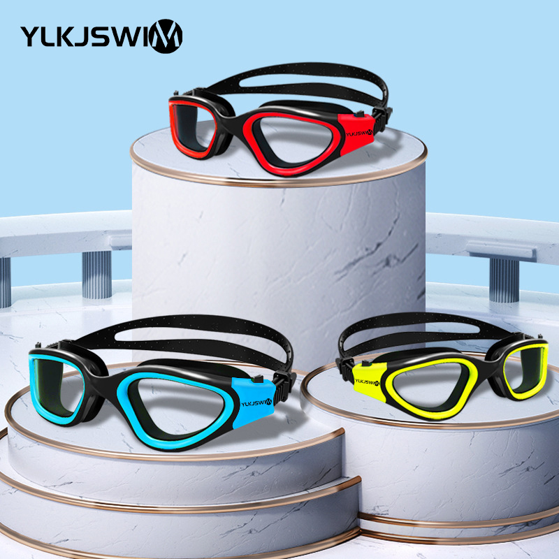 Large Frame Waterproof Non-Fogging Swimming Goggles 3
