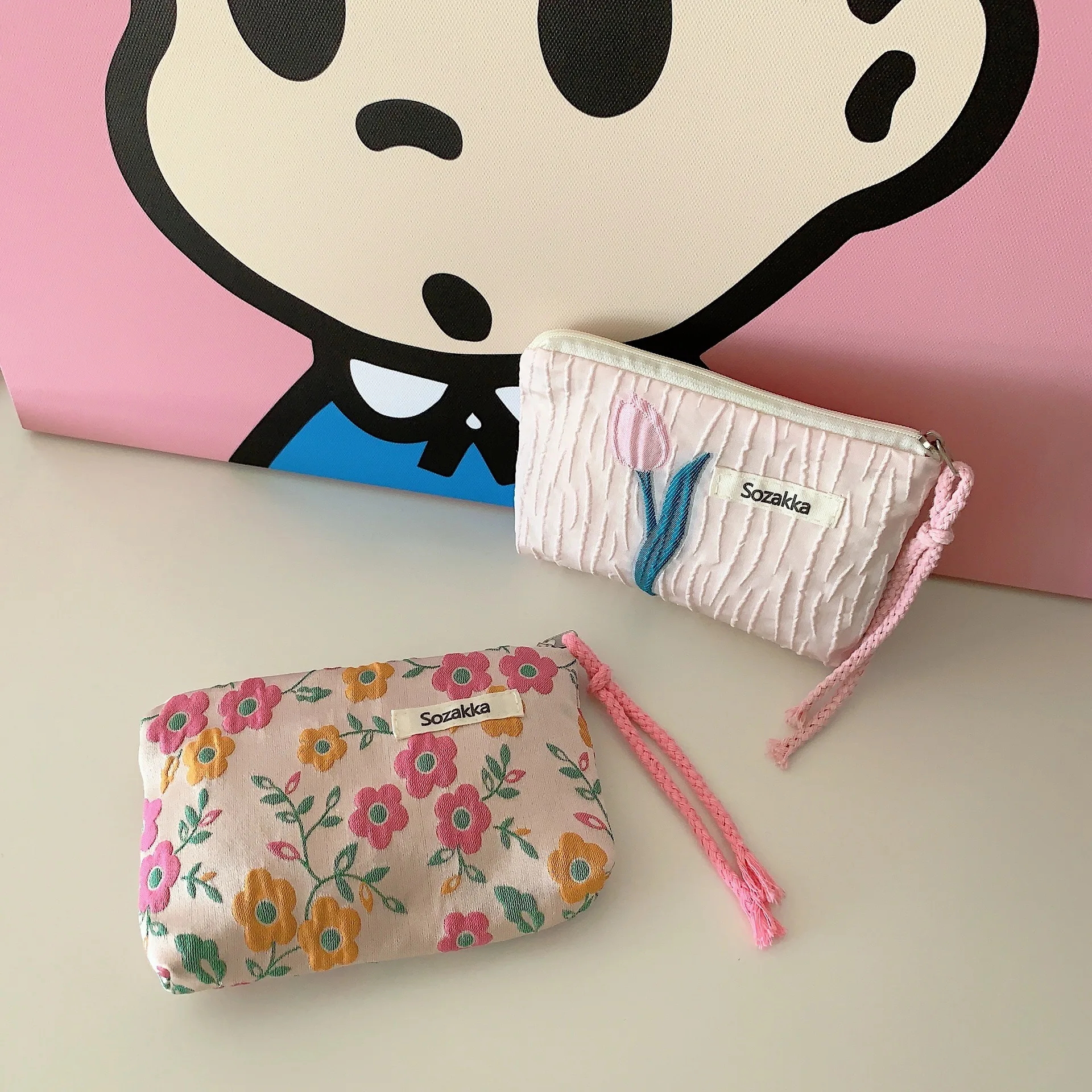 Kawaii Floral Reise Geldbörse Lippenstift Kosmetik Kleine Aufbewahrungstasche