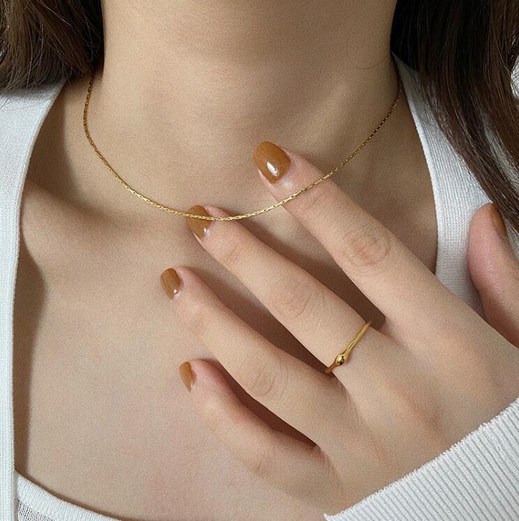 Minimalist Gold Stainless Steel Chain Necklace