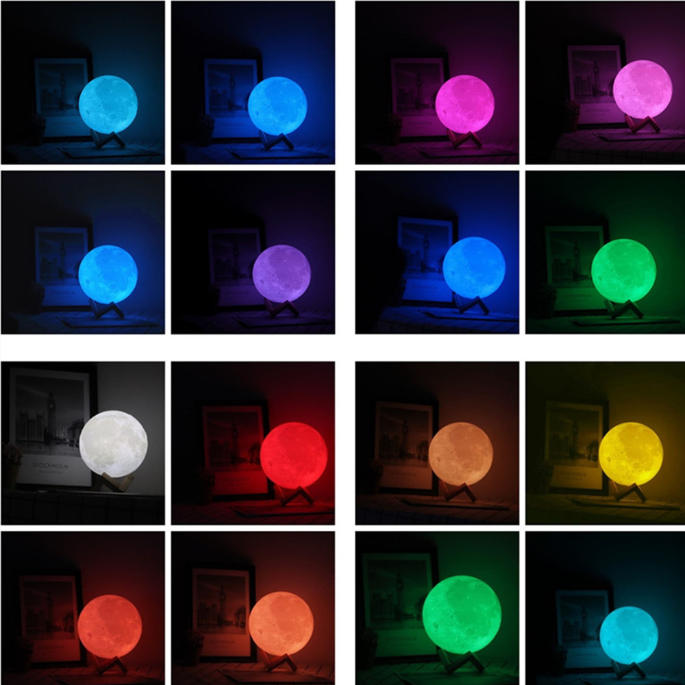 12cm RGB Moon Night Light with Remote 4