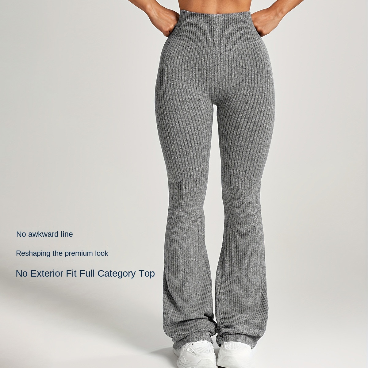 Tummy-Control Textured Flare Yoga Pants 4