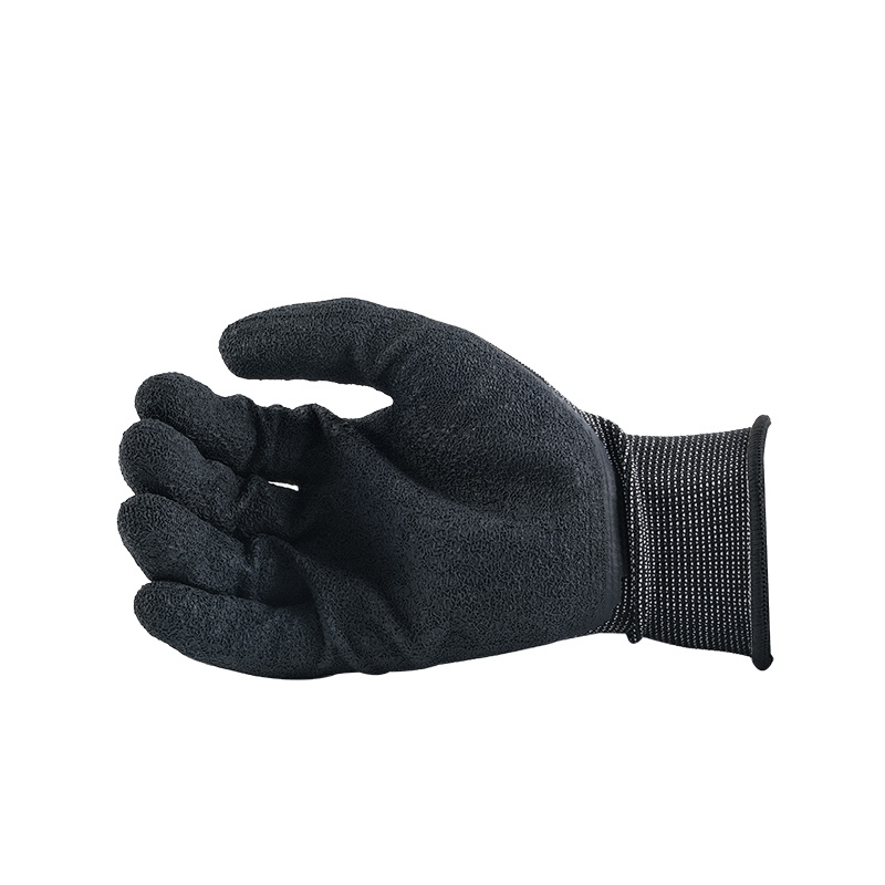 Industrial Working Polyester Knitted Latex Crinkle Coated Protective 4