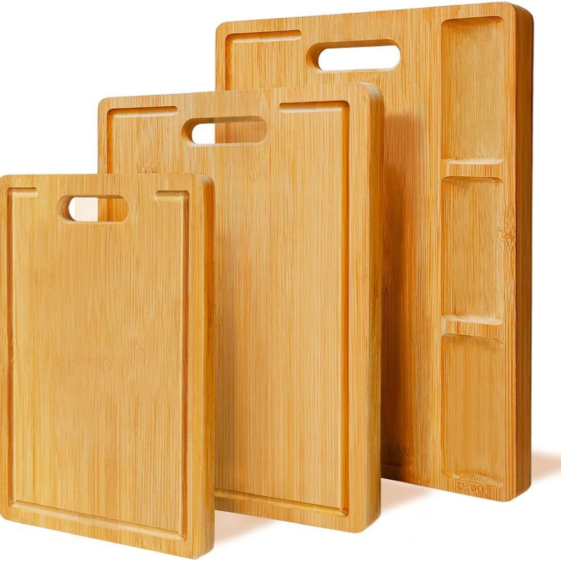 Rectangular Bamboo Cutting Board Set with Handle