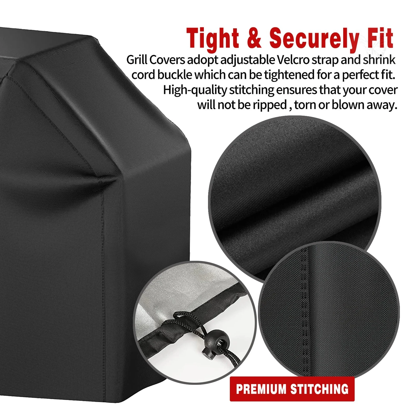 Waterproof Black Gas Grill Cover 3