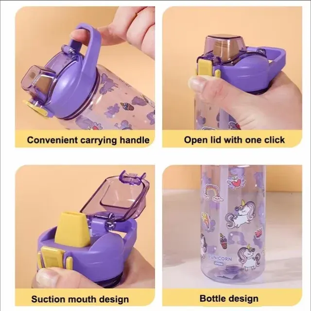 600 ml Kids Straw Bottle, Leak-Proof 3