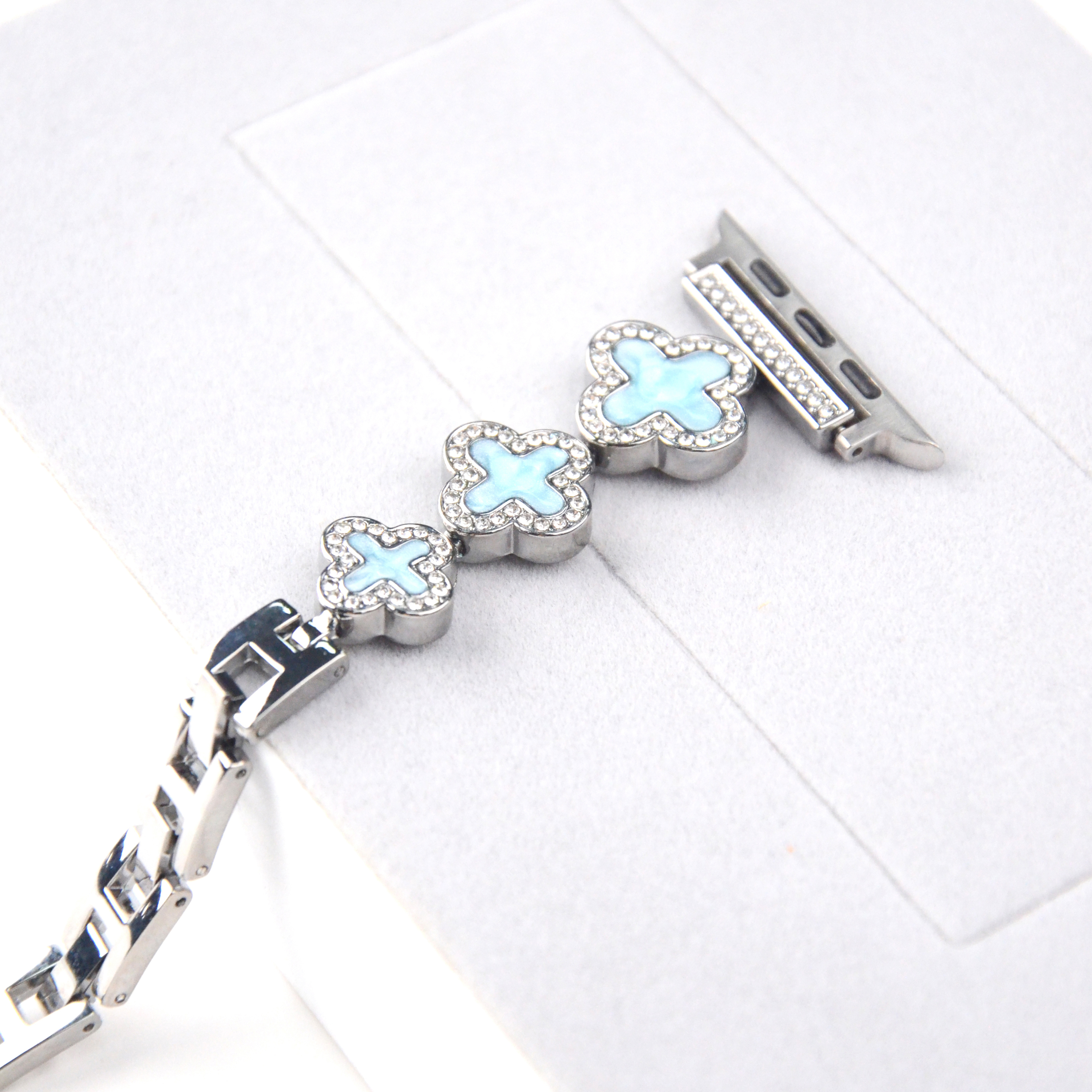 Elegant Artistic Four-leafed Clover Bracelet Watch Strap Women 2