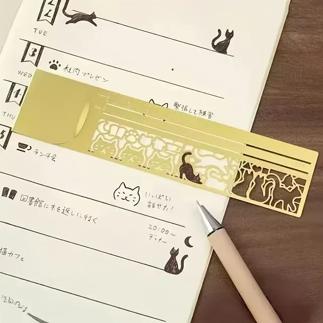 Double-Sided Cat Bookmark Ruler 2