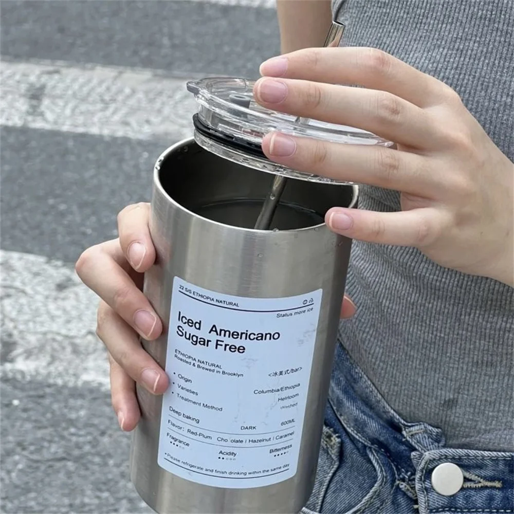 600 ml Stainless Steel Mug with Straw 4