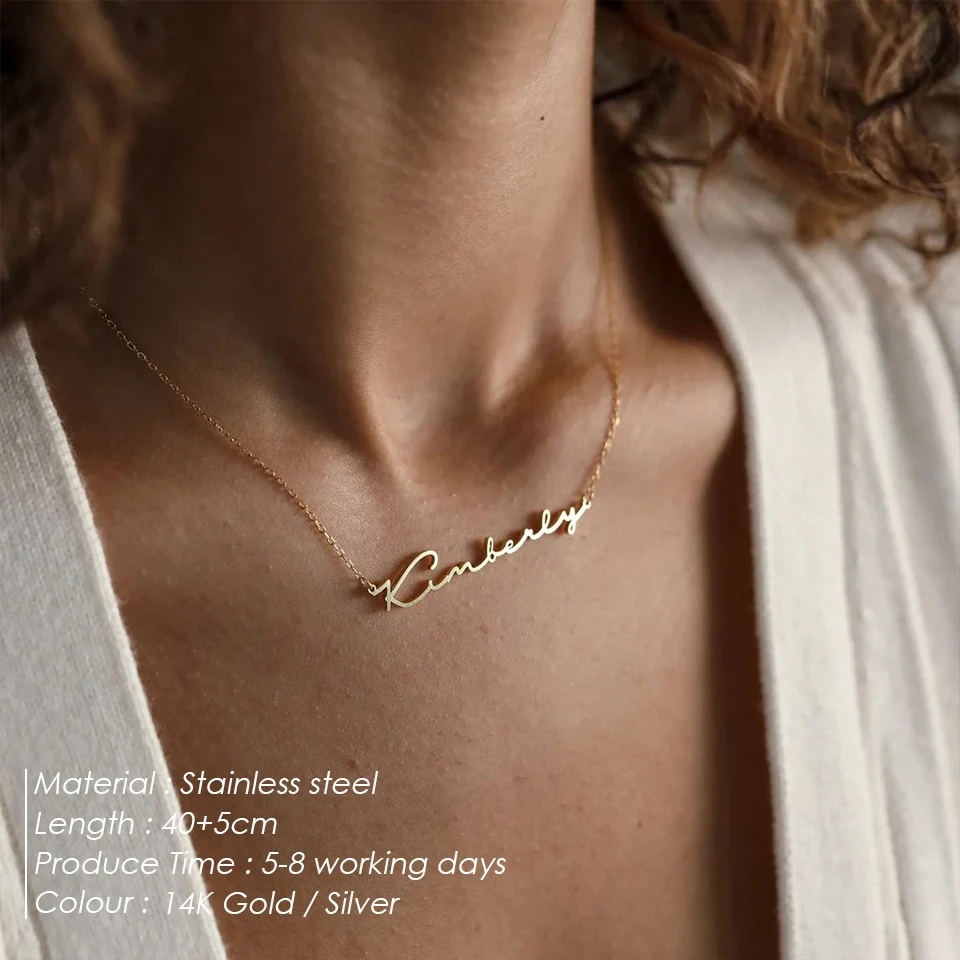 Initial Name Necklace Personalized Stainless Steel Letter Choker 2