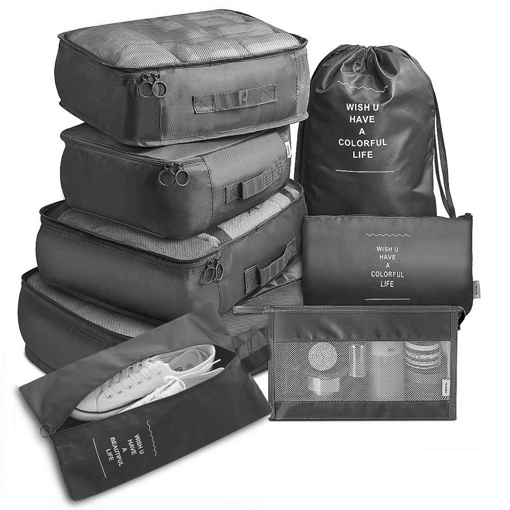 Design Fashion Polyester 8pcs Set Travel Organizer Bags
