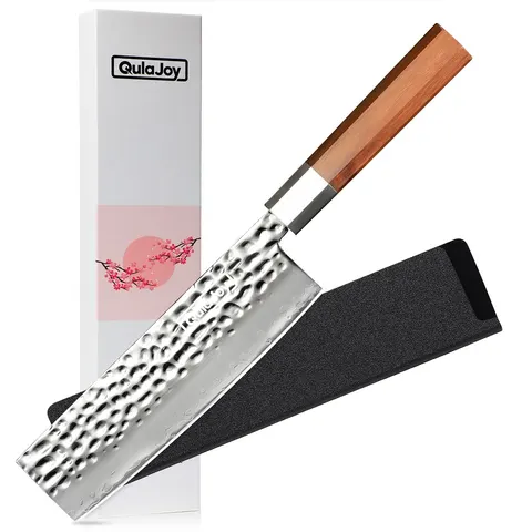 Qulajoy Nakiri Knife 7 Inch - Hammered Japanese