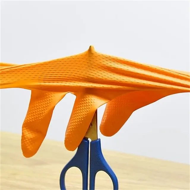 Orange Disposable Nitrile Gloves, 8 Mil 3