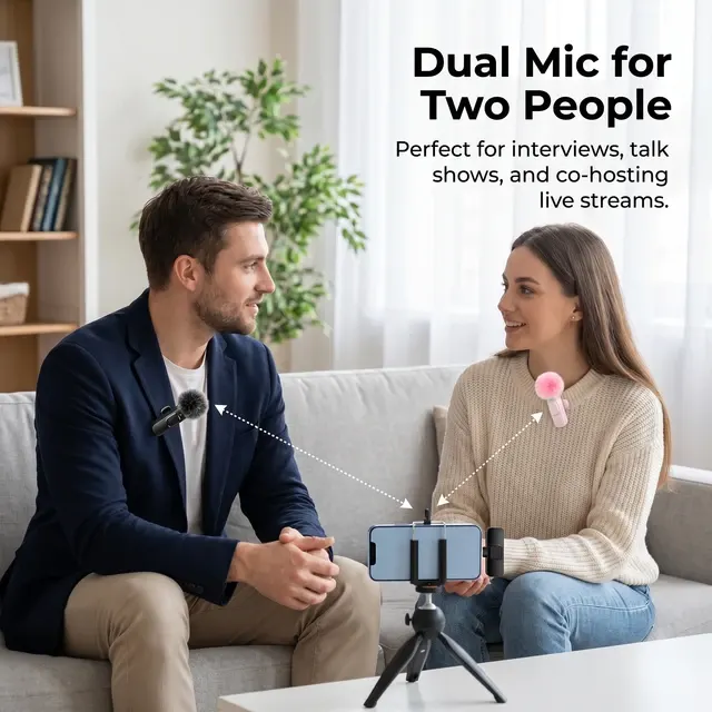 Wireless Lavalier Mic with Fur Windscreen 4