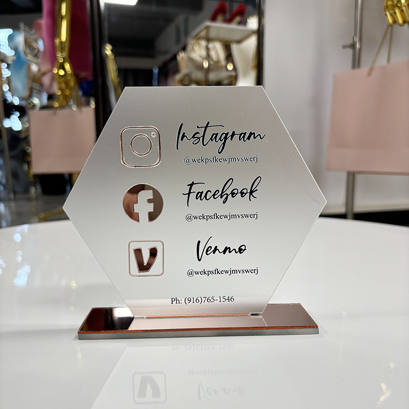 Acryl-Tischspiegel mit Social-Media-Icons 4