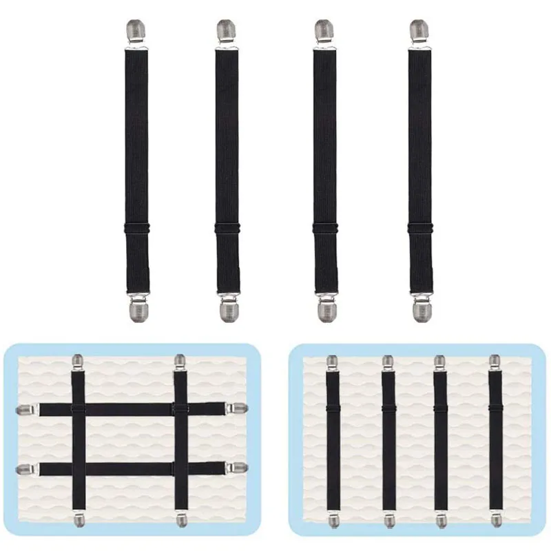 4Pcs Einstellbare Bettlaken Befestigungen Hosenträger Elastische Blatt Band