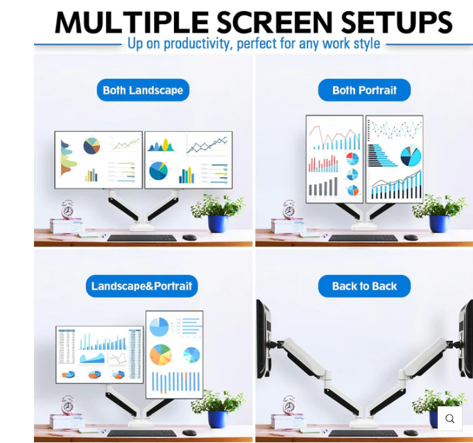 360° Rotating Dual Monitor Arm 17–32 Inch 2
