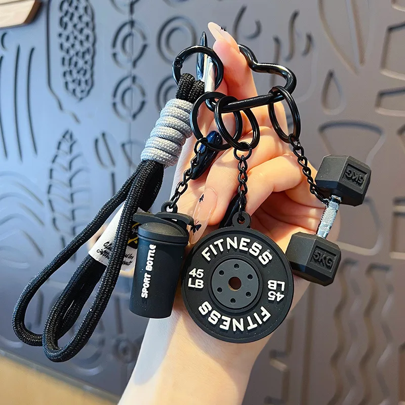 Mini-Hantel-Schlüsselanhänger mit Abnehmbaren Gewichtsplatten DIY Fitness-Taschenanhänger Kreatives Paar-Geschenk