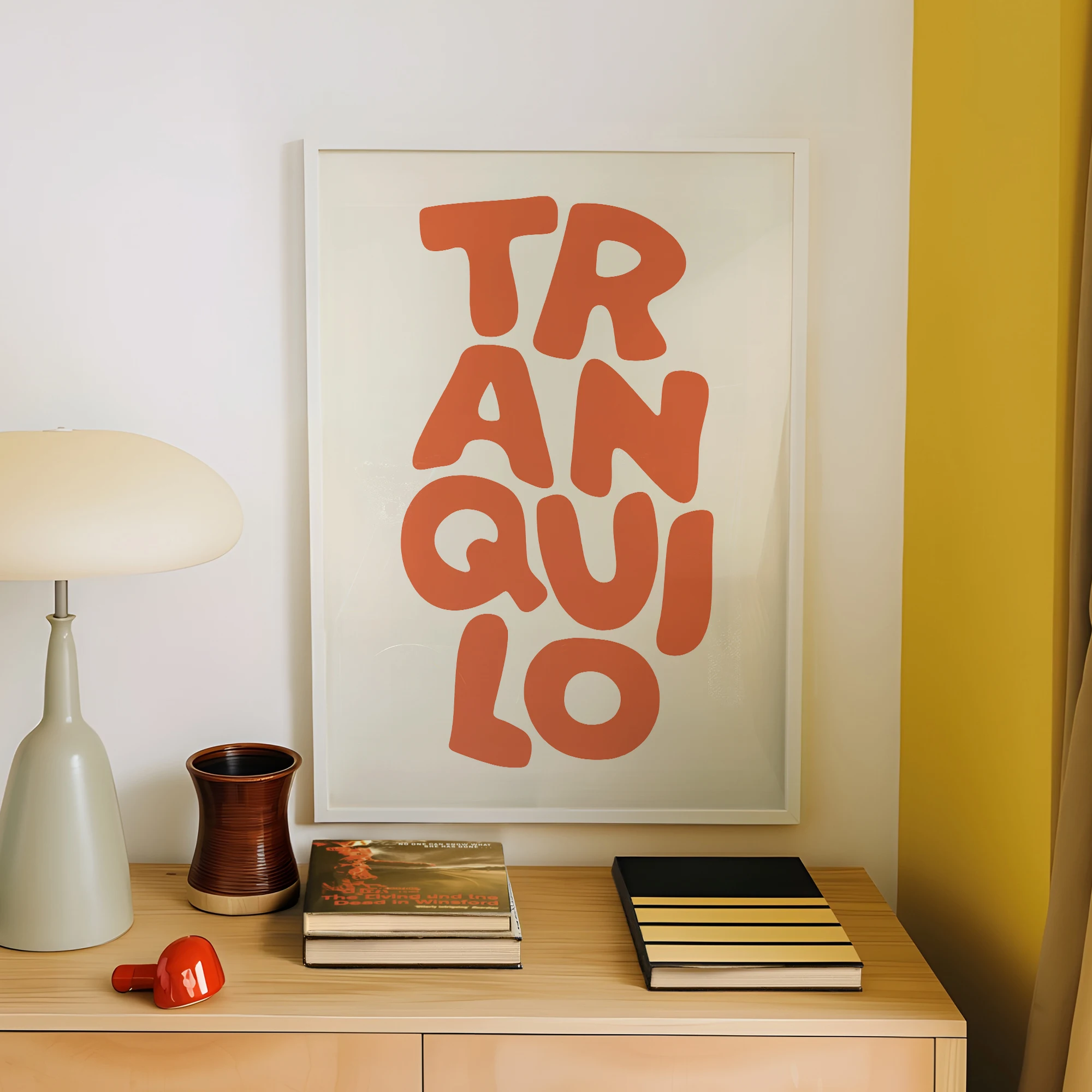 Boho Tranquilo Orange Cream Retro Typografie Wandkunst Druck 4