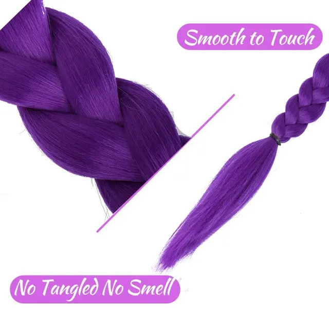 Purple Braided Clip-in Ponytail for Kids 4