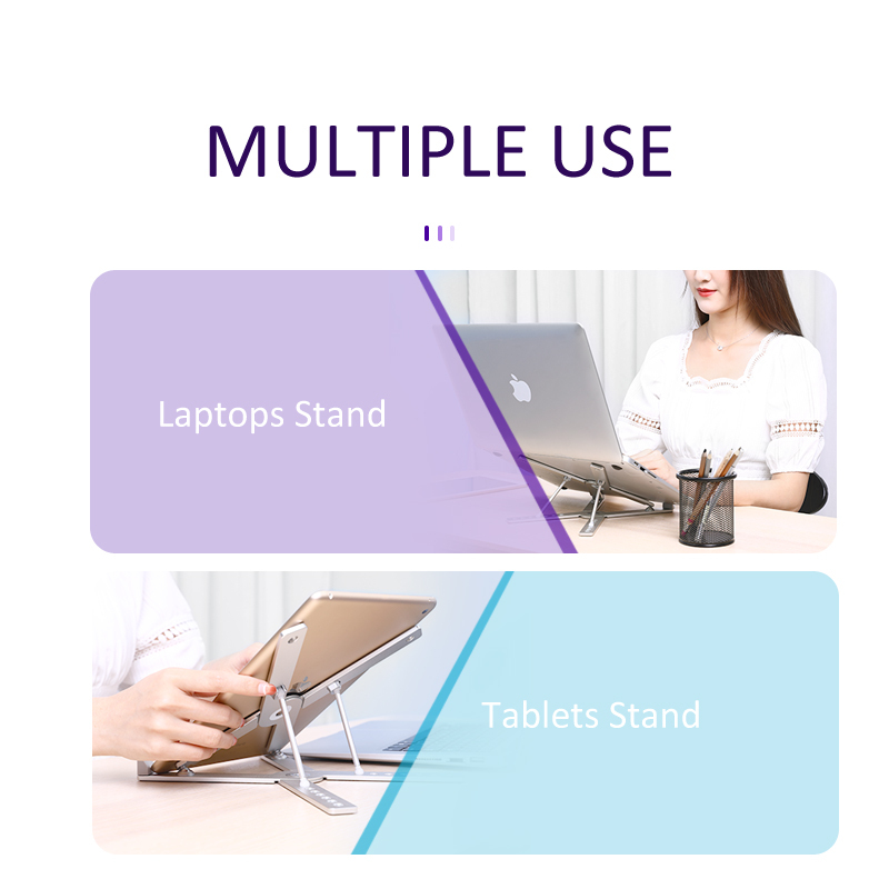 Aluminum Foldable 360 Rotatable Laptop Stand With Monitor 4