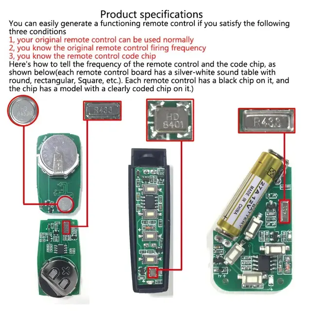433 MHz Clone Remote for Garage Door 3