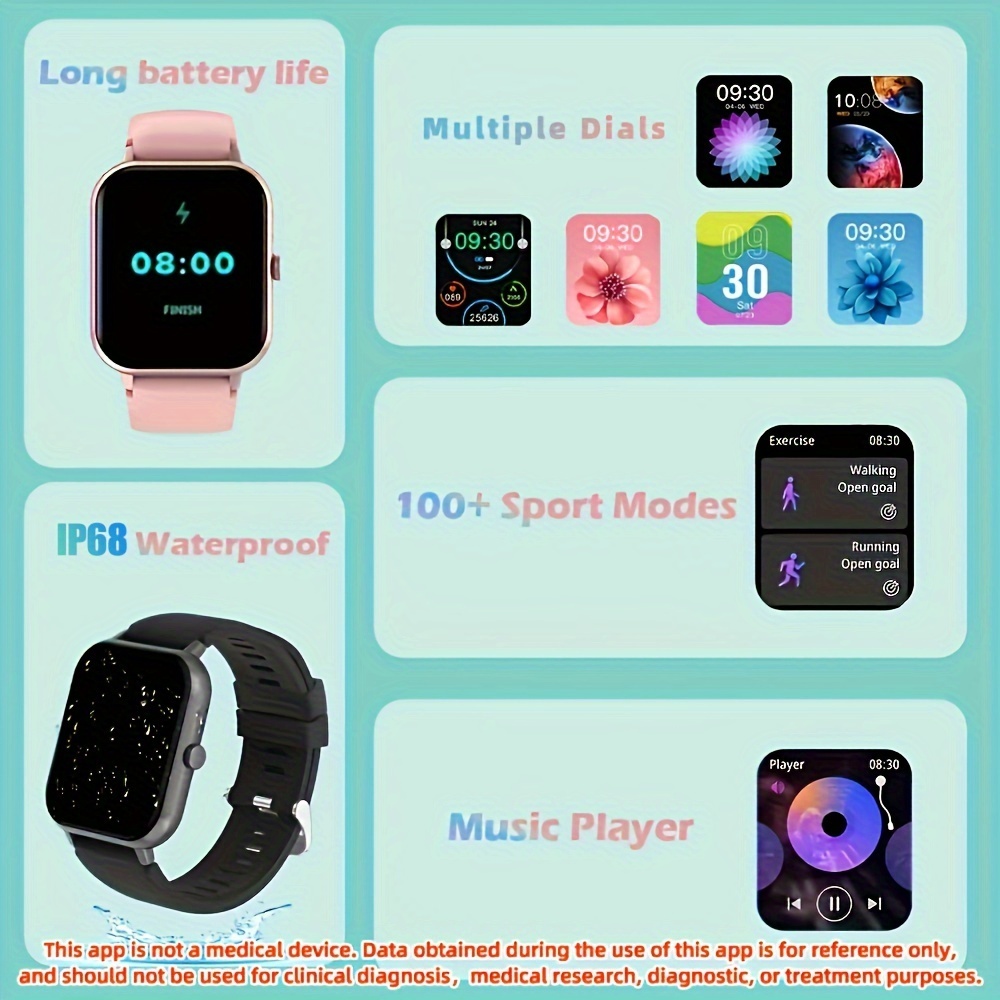 Square Women's Smartwatch with Heart Rate 4
