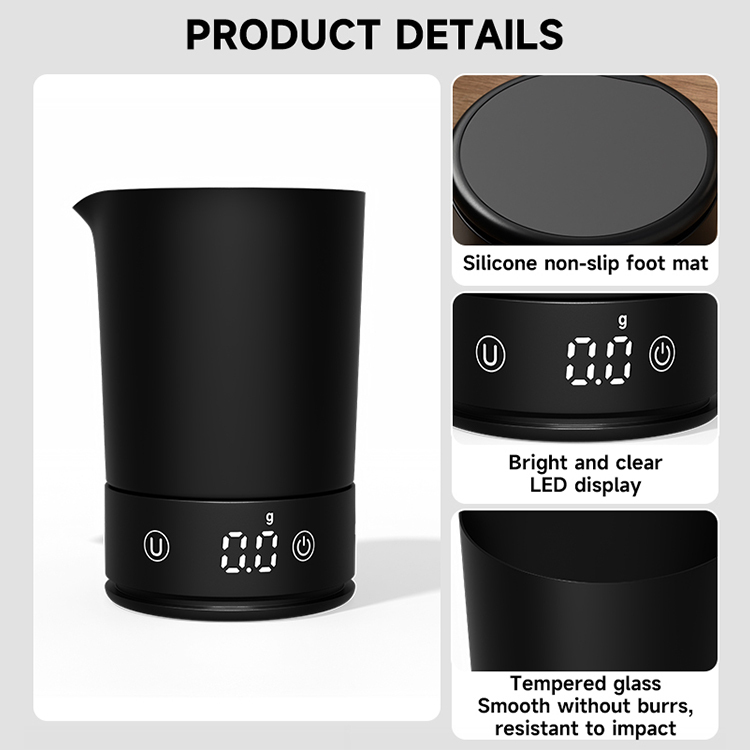 1kg Edelstahl-Kaffeewaage mit Batteriewarnung 3