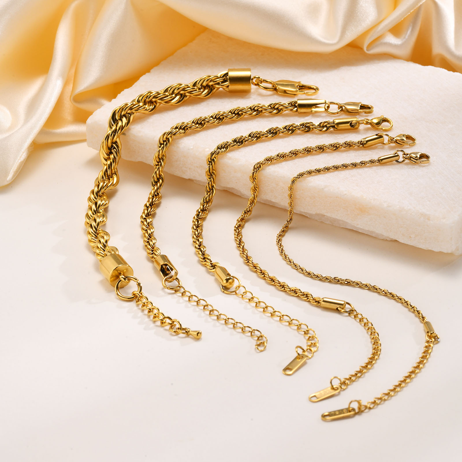 Joolim Jewelry Stainless Steel Chunky Rope Chain Bracelet 3