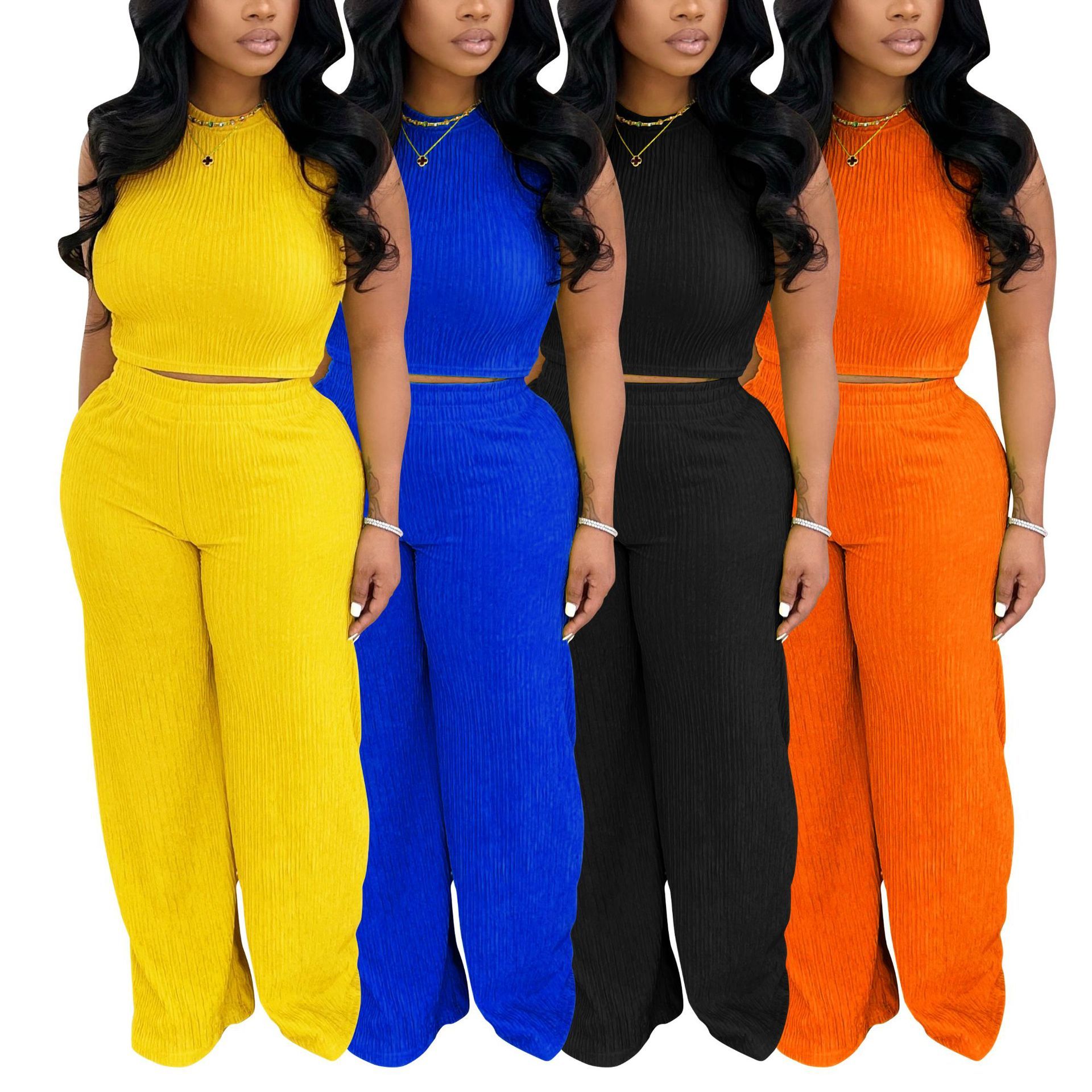 Women's Halter Top and Wide-Leg Pants