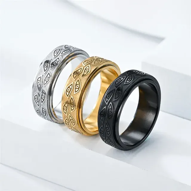 Anti-Stress Spinner Ring with Demon Eye 2