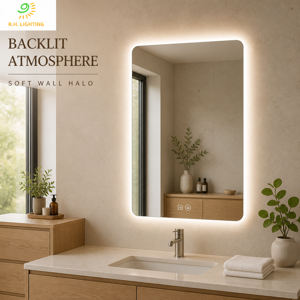 Dimmable LED Bathroom Mirror 50x70cm Anti-Fog