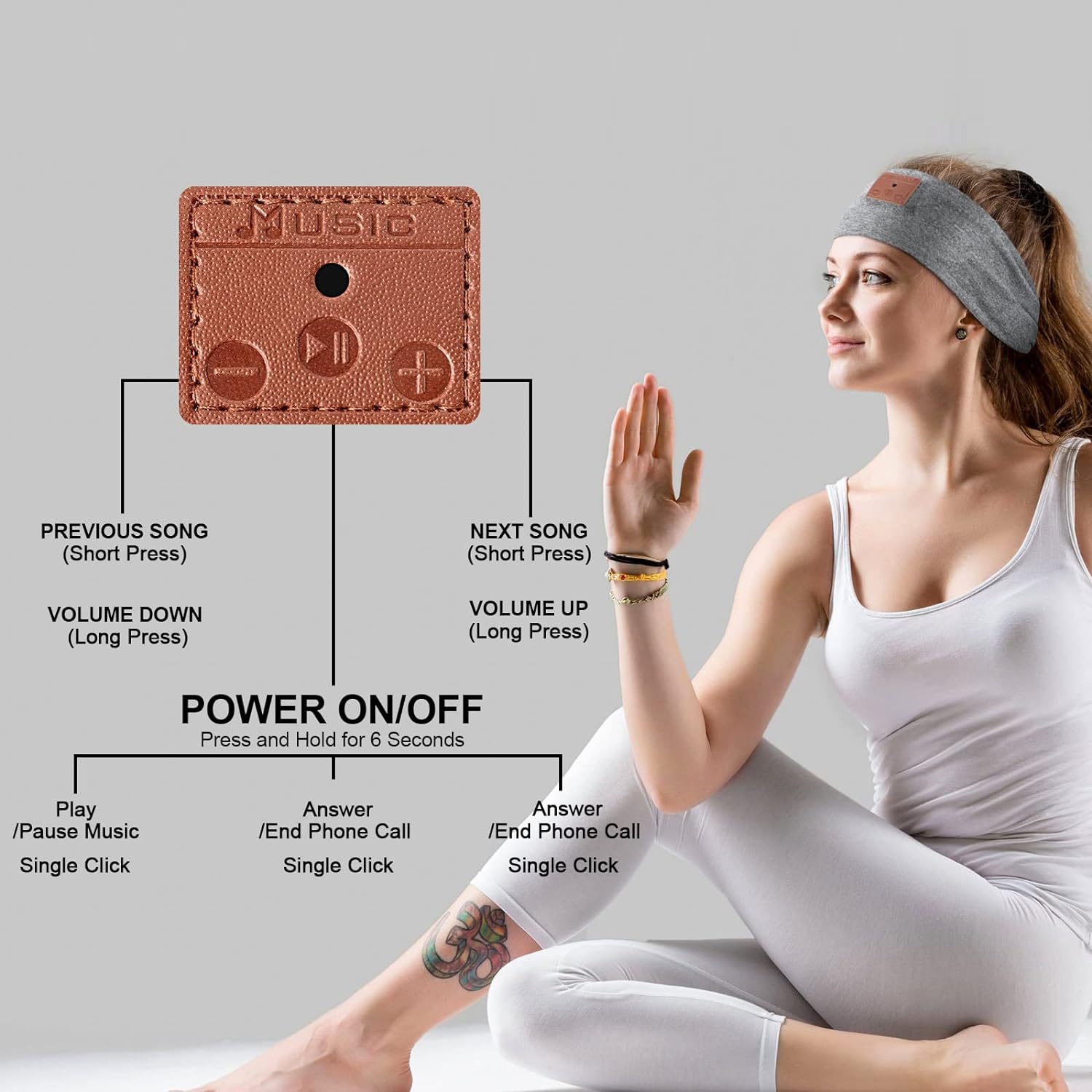 Sleep Headphones Headband with Eye Mask 2