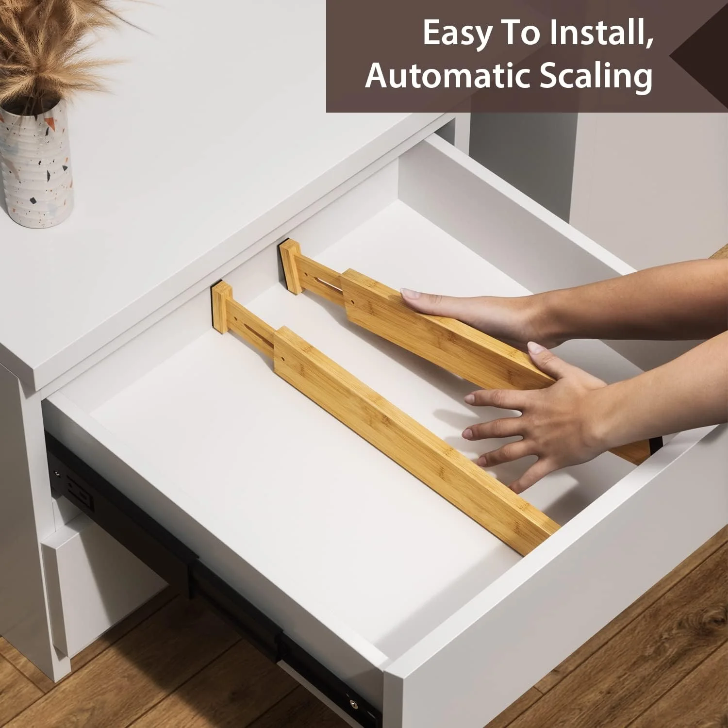 Adjustable Expandable Bamboo Drawer Dividers 2