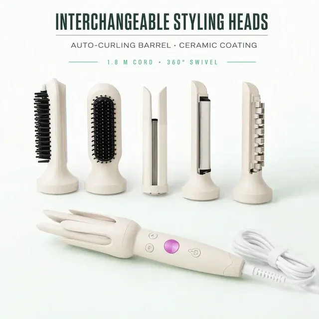 Automatic Curling Iron Interchangeable Hair Styling Tool Ceramic 4
