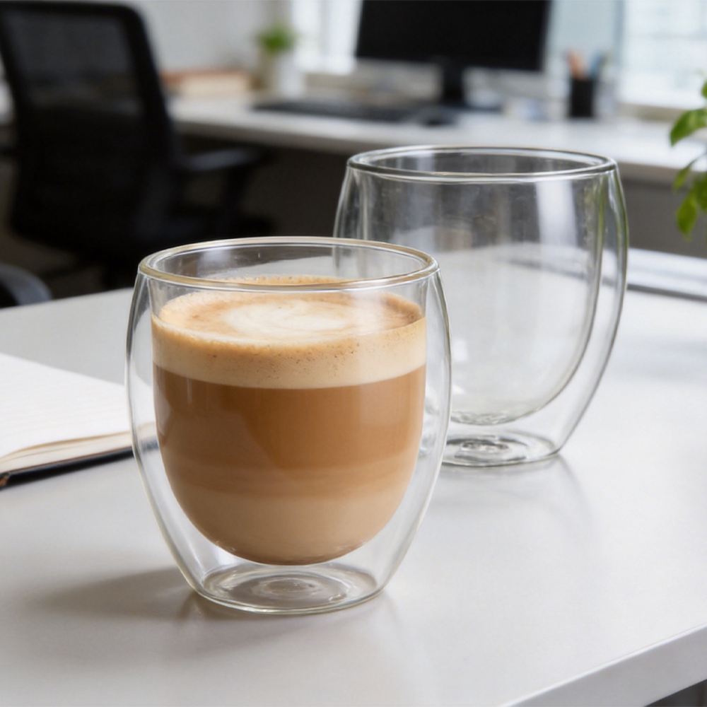 Isolierte Espressotasse aus Doppelwandglas