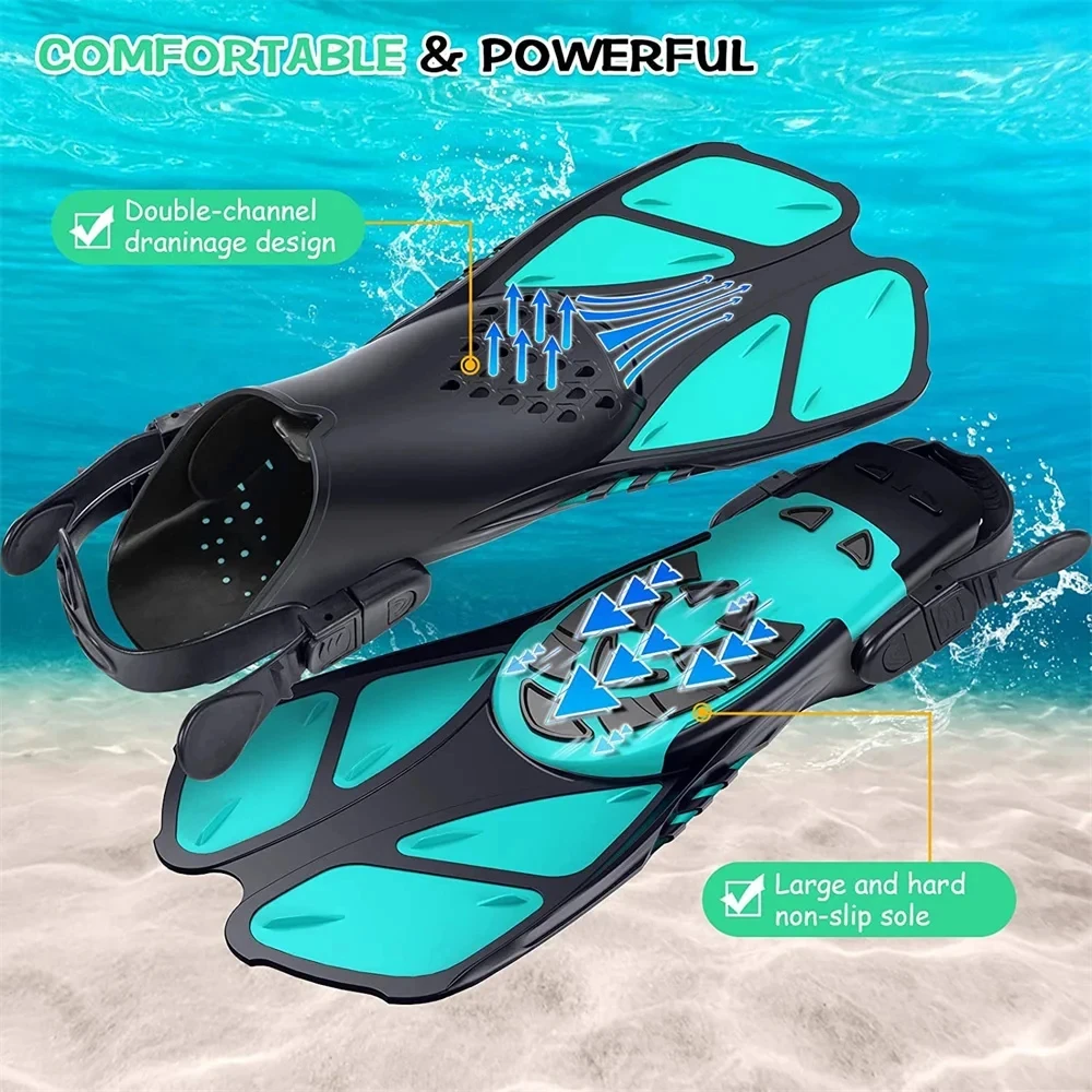 Open-Heel Adjustable Diving Fins Adults 3