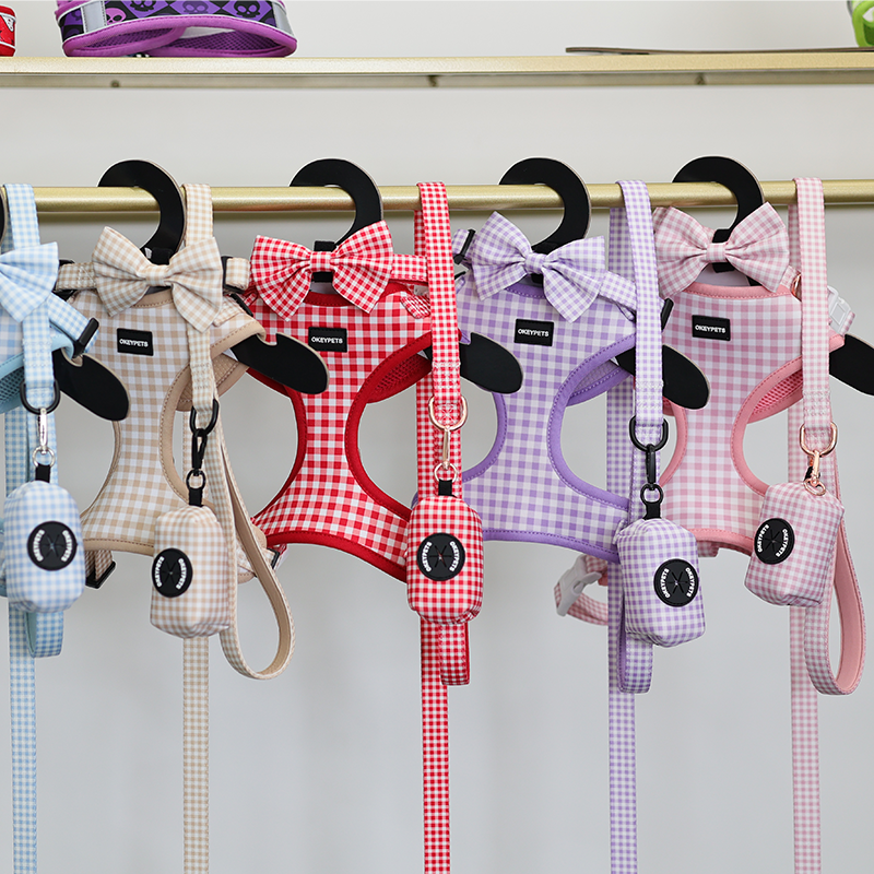 Reversible Dog Harness Set with Bandana 3