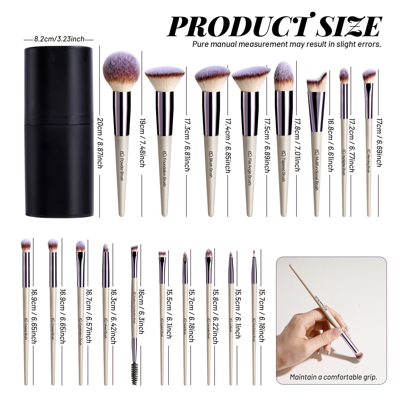 Champagne Gold 18-Piece Synthetic Brush Set 3