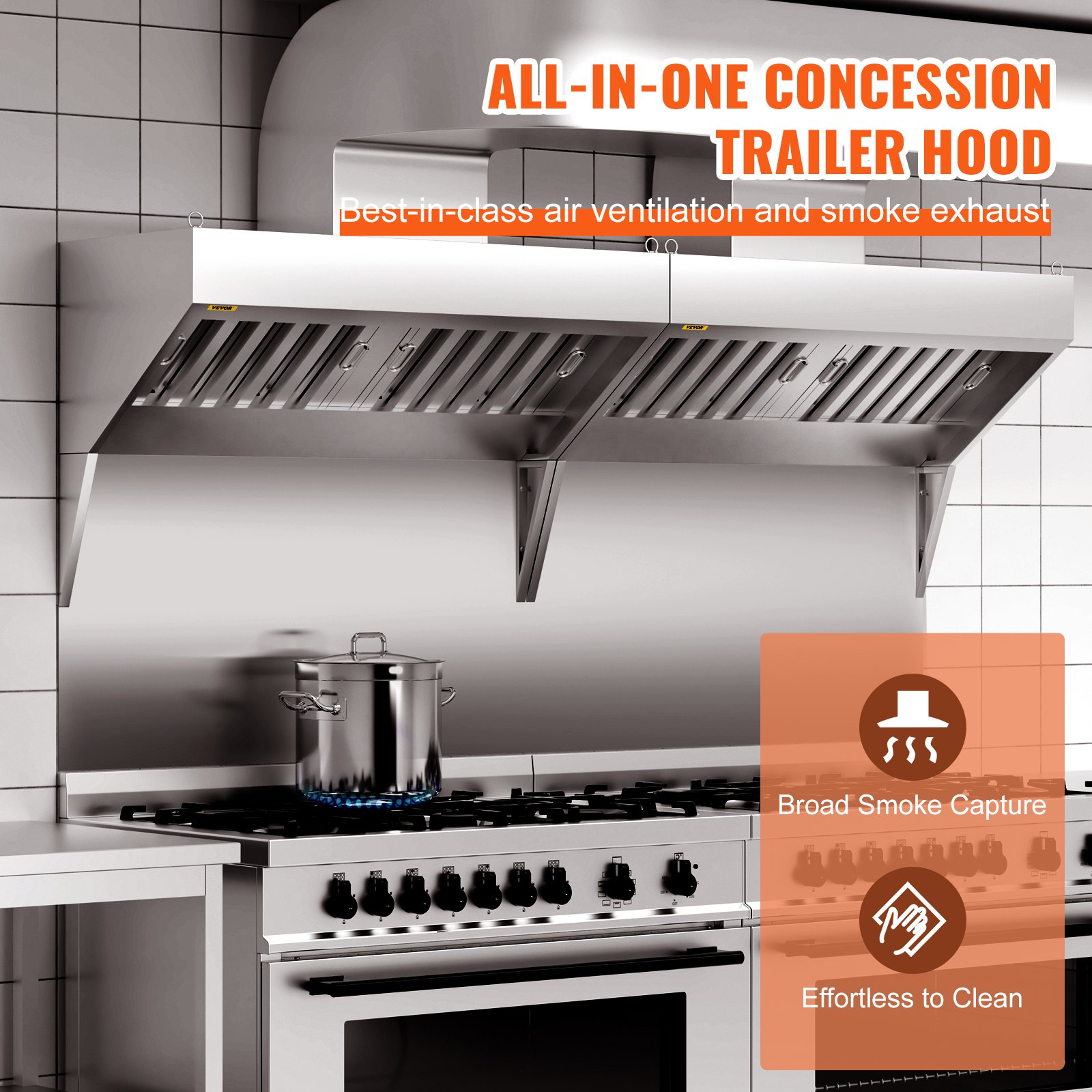 Commercial Exhaust Hood 5FT Food Truck 201 Stainless