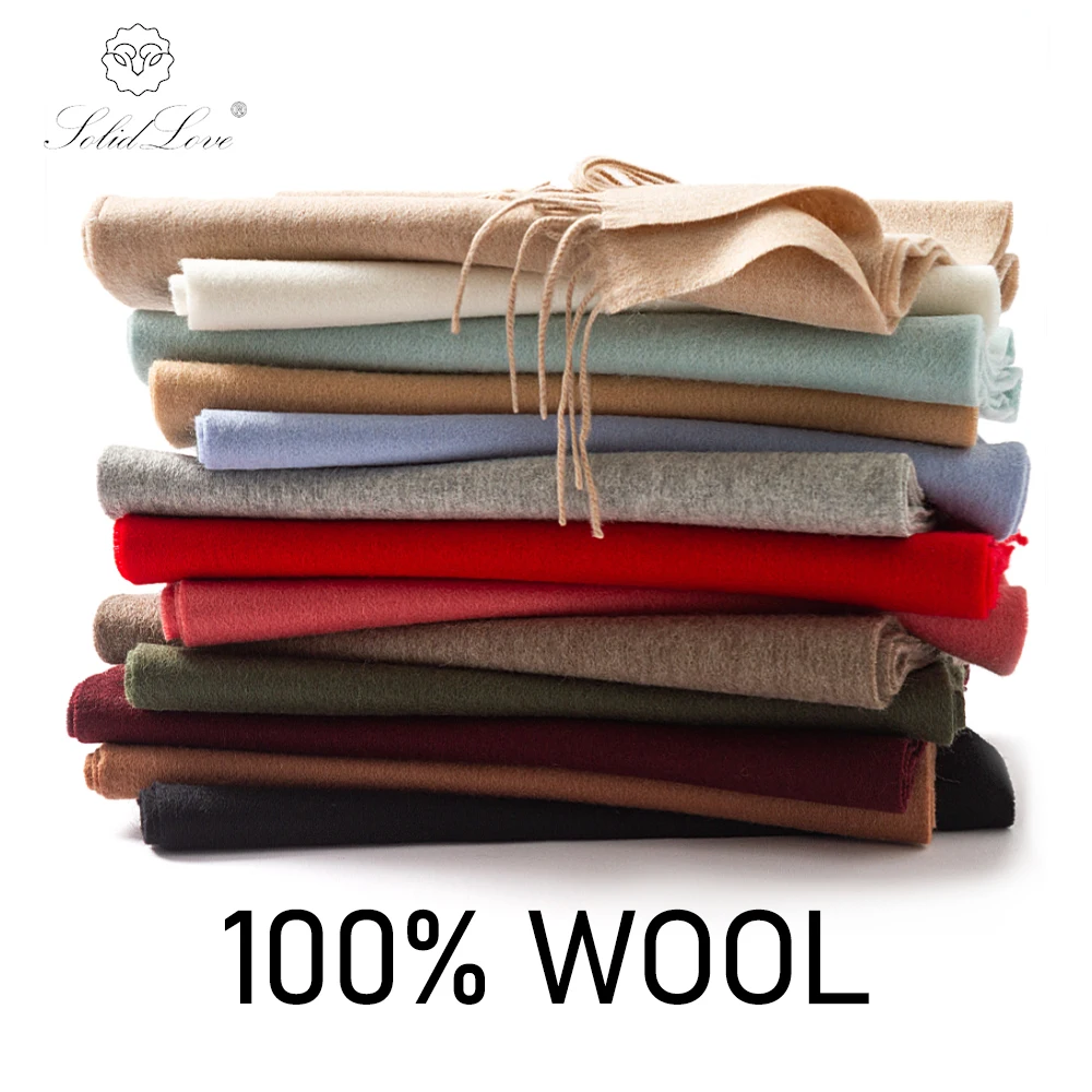 Solidlove Woll-Winterschal Damen Schals Erwachsenen-Schals für 100% Wollschal
