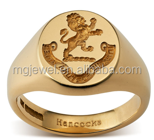 Men's Crest Signet Ring with Engraving 3