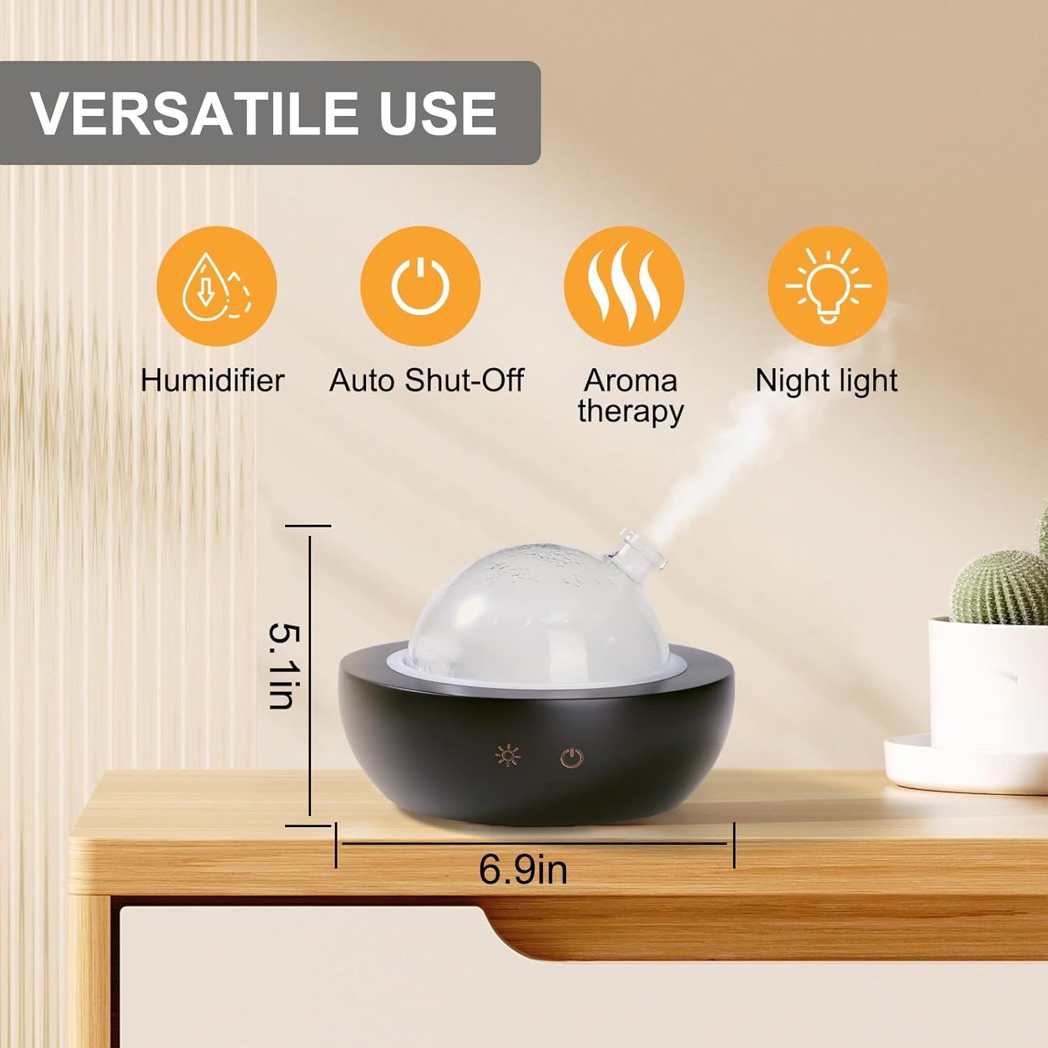Glass Aroma Diffuser 7-Color LED 200ml 4