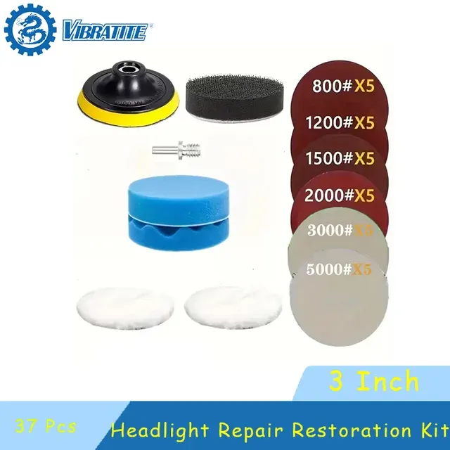 37-Piece Headlight Restoration Kit, 3-Inch 2