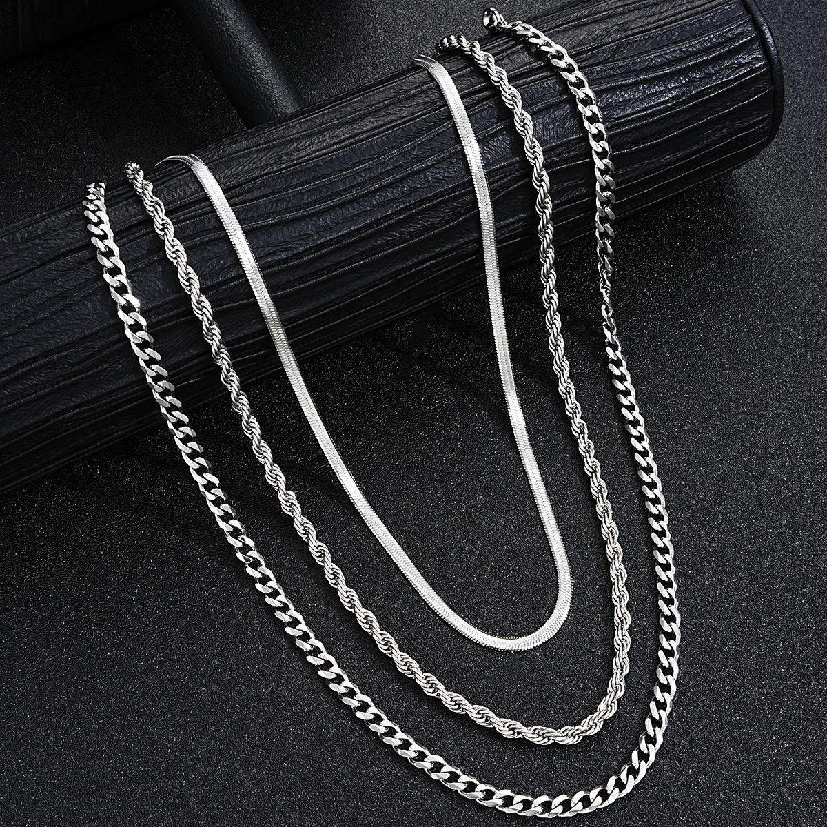 Neue Einfache Edelstahl Silber Farbe Schmuck Sets für 2