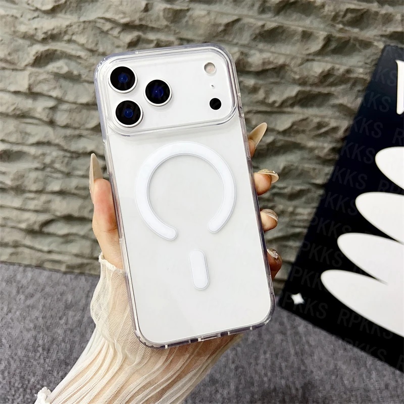 Magnetic Wireless Charge Clear Case For IPhone 17 4