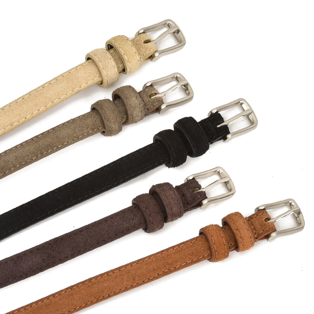 Slim Matte Leather Belt for Women